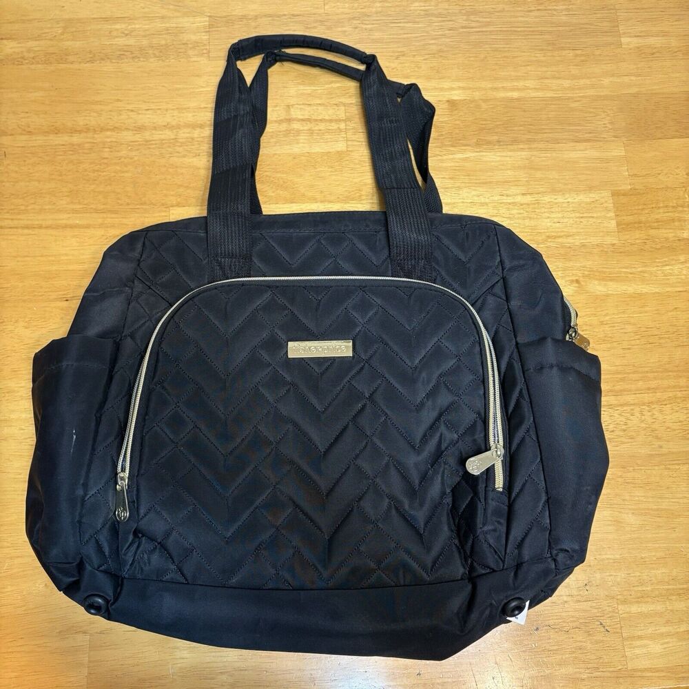Fisher-Price Harper Frame Bag Tote‎ Travel Diaper Quilted Black Insulated Pouch